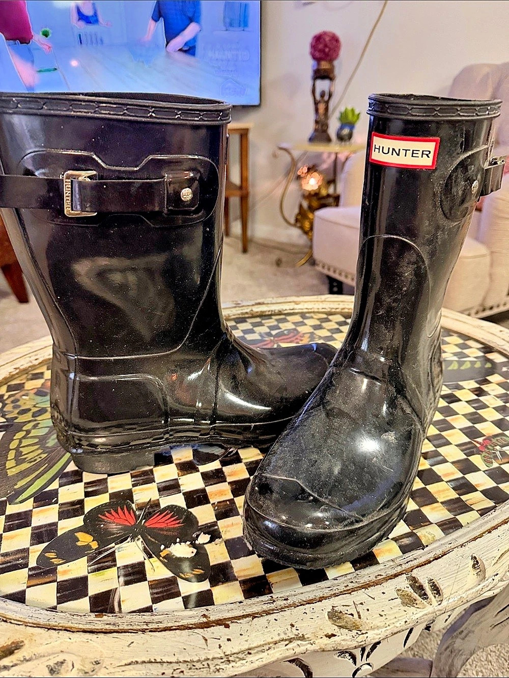 Hunter Women's Original Short Gloss Rain Boots Black